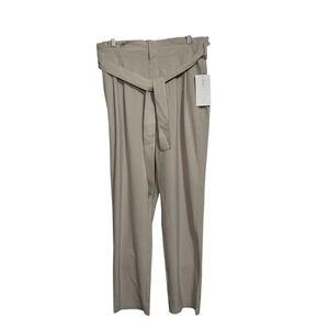 NWT Athleta Skyline Pant II 14T Beige High Rise Belted Waist Lightweight Stretch